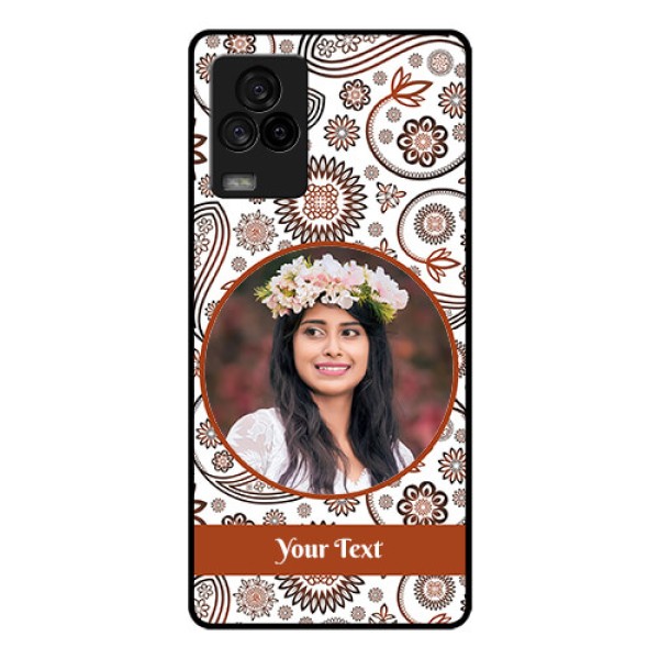 iQOO 7 Legend 5G Custom Glass Mobile Case - Abstract Floral Design 