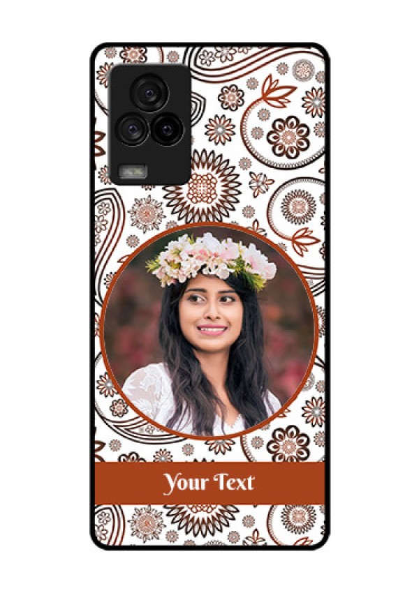 iQOO 7 Legend 5G Custom Glass Mobile Case - Abstract Floral Design 
