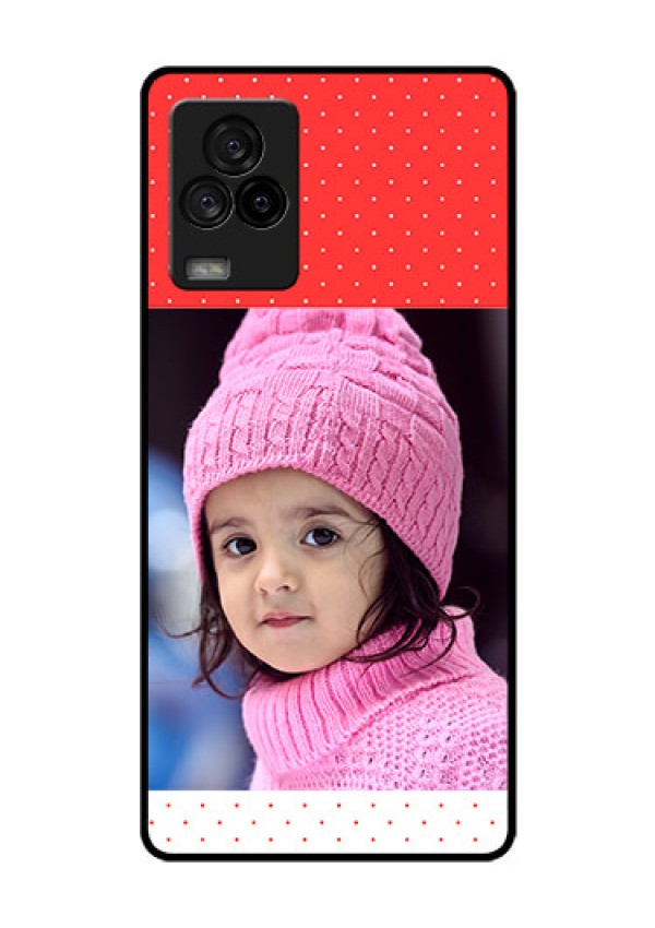 iQOO 7 Legend 5G Photo Printing on Glass Case - Red Pattern Design