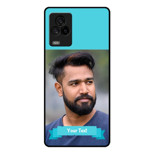 iQOO 7 Legend 5G Personalized Glass Phone Case - Simple Blue Color Design