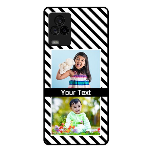 iQOO 7 Legend 5G Photo Printing on Glass Case - Black And White Stripes Design
