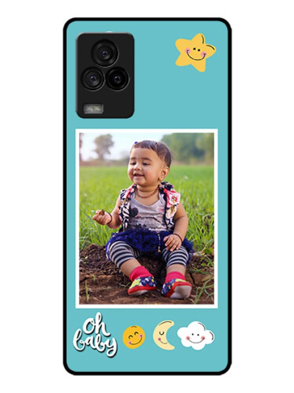 Custom iQOO 7 Legend 5G Personalized Glass Phone Case - Smiley Kids Stars Design