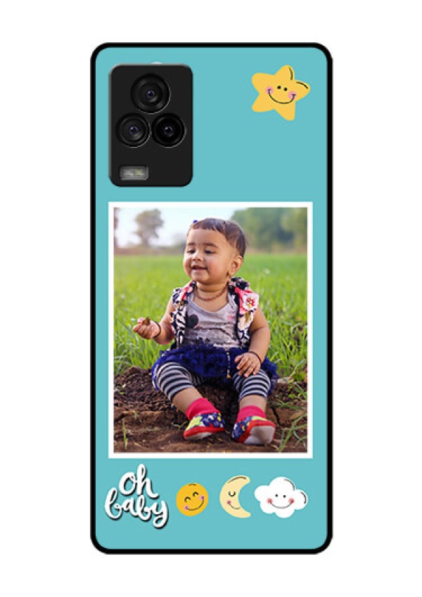 iQOO 7 Legend 5G Personalized Glass Phone Case - Smiley Kids Stars Design
