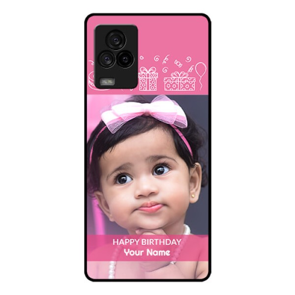 iQOO 7 Legend 5G Photo Printing on Glass Case - with Birthday Line Art Design