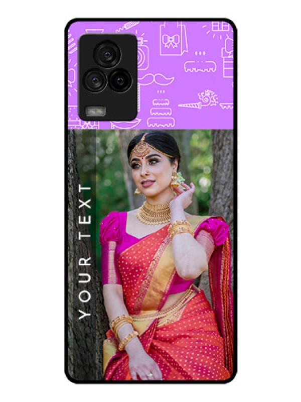 Custom iQOO 7 Legend 5G Custom Glass Mobile Case - Birthday Icons Design