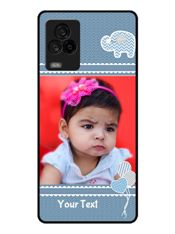 Custom iQOO 7 Legend 5G Photo Printing on Glass Case - with Kids Pattern Design