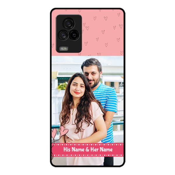 iQOO 7 Legend 5G Personalized Glass Phone Case - Love Design Peach Color