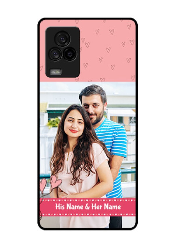 iQOO 7 Legend 5G Personalized Glass Phone Case - Love Design Peach Color