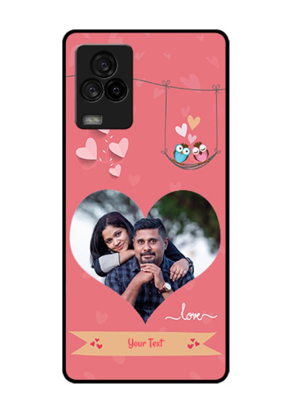 iQOO 7 Legend 5G Personalized Glass Phone Case - Peach Color Love Design 