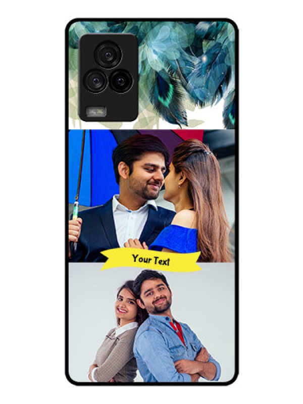 Custom iQOO 7 Legend 5G Personalized Glass Phone Case - Image with Boho Peacock Feather Design