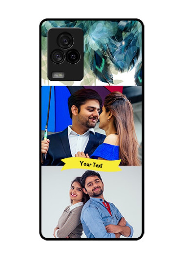 iQOO 7 Legend 5G Personalized Glass Phone Case - Image with Boho Peacock Feather Design