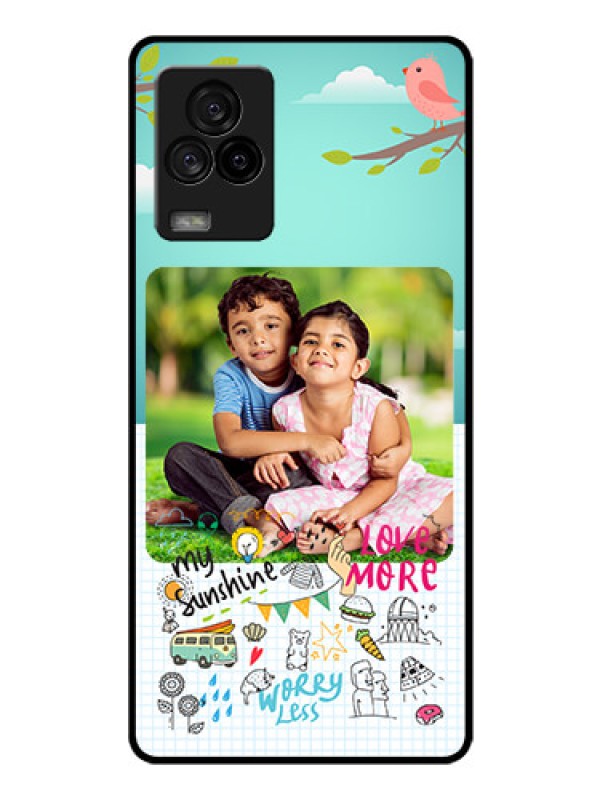 Custom iQOO 7 Legend 5G Photo Printing on Glass Case - Doodle love Design