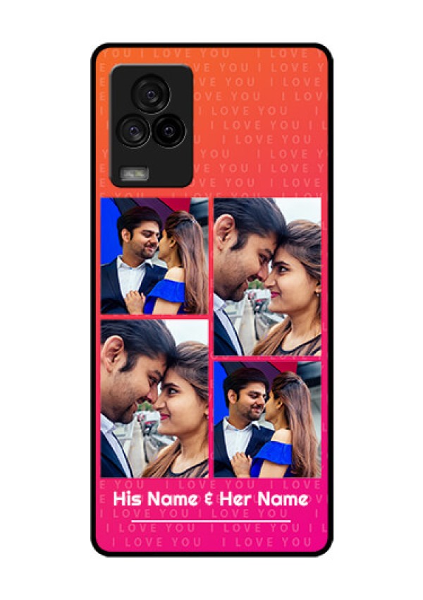 iQOO 7 Legend 5G Custom Glass Phone Case - I Love You Pink Design