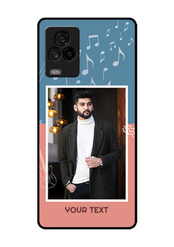 iQOO 7 Legend 5G Photo Printing on Glass Case - with Color Musical Note Design
