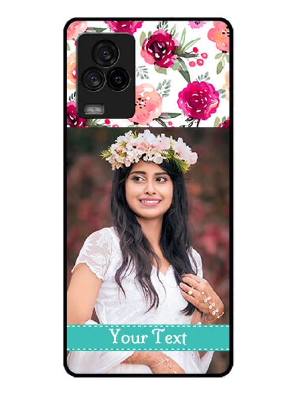 Custom iQOO 7 Legend 5G Custom Glass Phone Case - Watercolor Floral Design