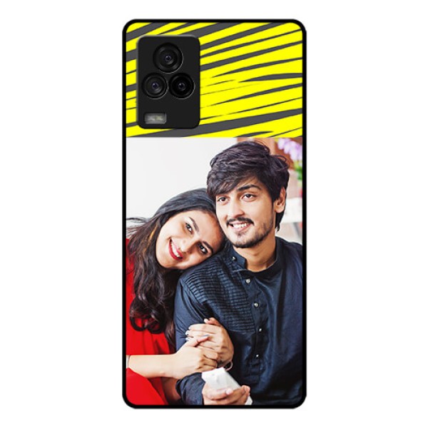 iQOO 7 Legend 5G Photo Printing on Glass Case - Yellow Abstract Design