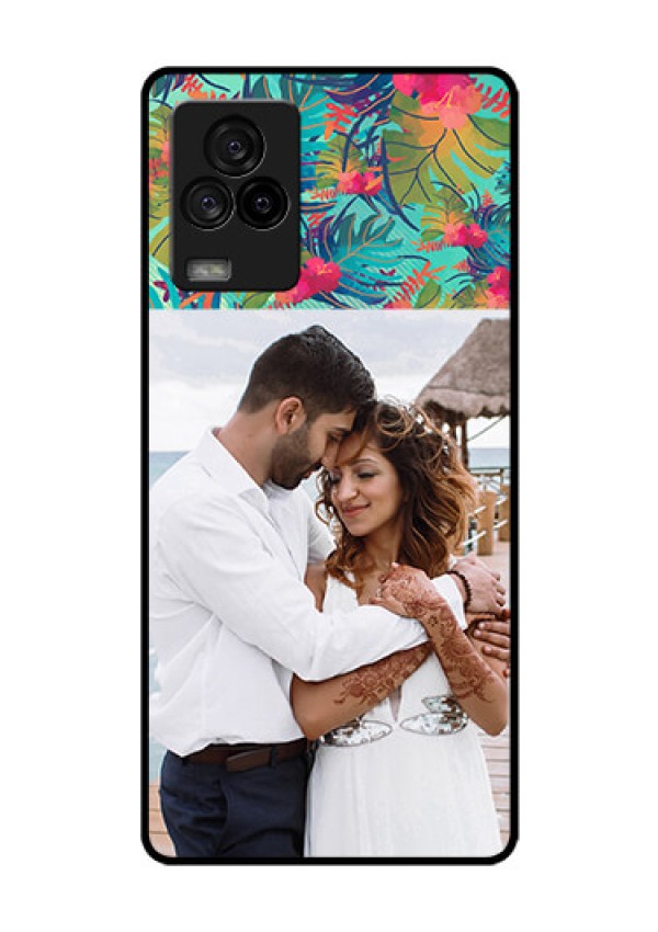 iQOO 7 Legend 5G Photo Printing on Glass Case - Watercolor Floral Design