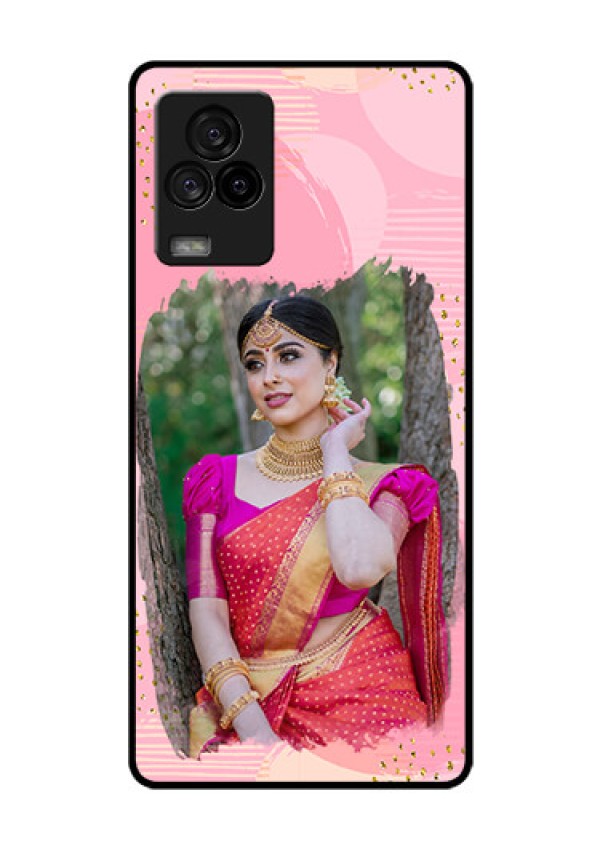 iQOO 7 Legend 5G Personalized Glass Phone Case - Gold Glitter Splash Design