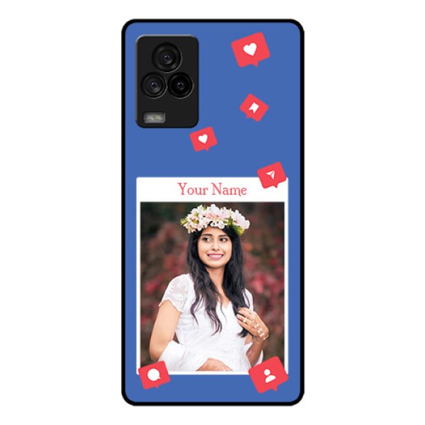 iQOO 7 Legend 5G Custom Glass Phone Case - Like Share And Comment Design