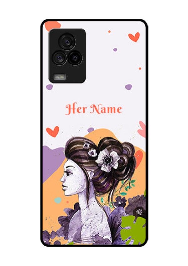 iQOO 7 Legend 5G Personalized Glass Phone Case - Woman And Nature Design