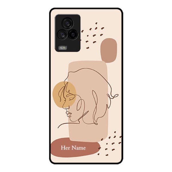 iQOO 7 Legend 5G Photo Printing on Glass Case - Calm Woman line art Design iQOO 7 Legend 5G Photo Printing on Glass Case - Calm Woman line art Design