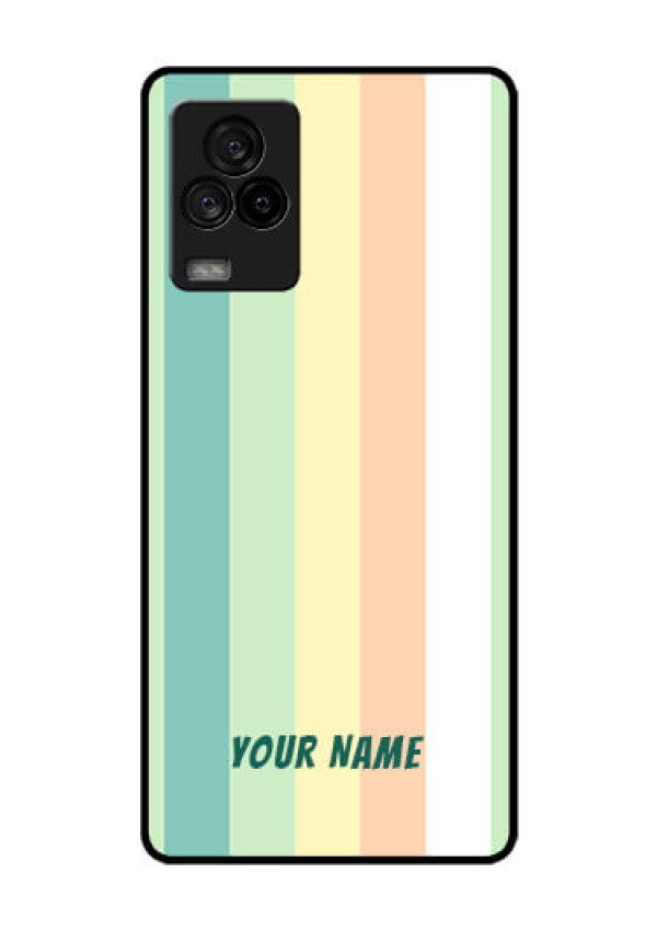 iQOO 7 Legend 5G Photo Printing on Glass Case - Multi-colour Stripes Design