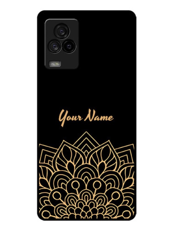 Custom iQOO 7 Legend 5G Custom Glass Phone Case - Golden mandala Design