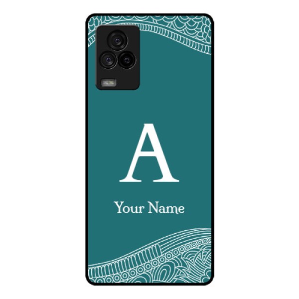 iQOO 7 Legend 5G Personalized Glass Phone Case - line art pattern with custom name Design iQOO 7 Legend 5G Personalized Glass Phone Case - line art pattern with custom name Design