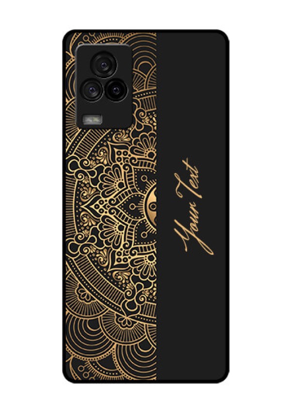 iQOO 7 Legend 5G Photo Printing on Glass Case - Mandala art with custom text Design