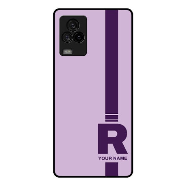 iQOO 7 Legend 5G Photo Printing on Glass Case - Simple dual tone stripe with name Design iQOO 7 Legend 5G Photo Printing on Glass Case - Simple dual tone stripe with name Design