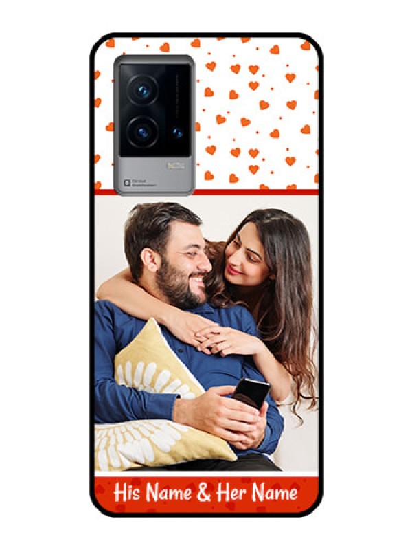 Custom iQOO 9 5G Custom Glass Phone Case - Orange Love Symbol Design