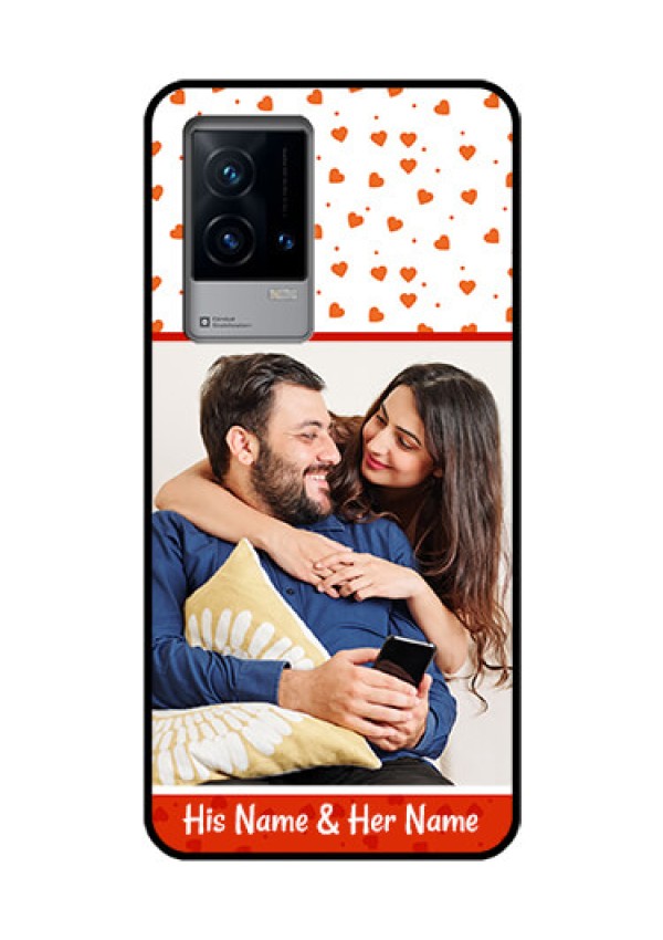 iQOO 9 5G Custom Glass Phone Case - Orange Love Symbol Design