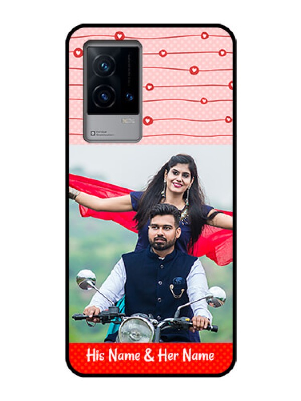 Custom iQOO 9 5G Personalized Glass Phone Case - Red Pattern Case Design