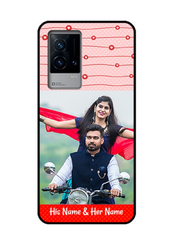 iQOO 9 5G Personalized Glass Phone Case - Red Pattern Case Design