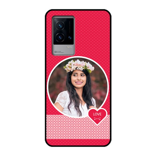 iQOO 9 5G Personalised Glass Phone Case - Pink Pattern Design