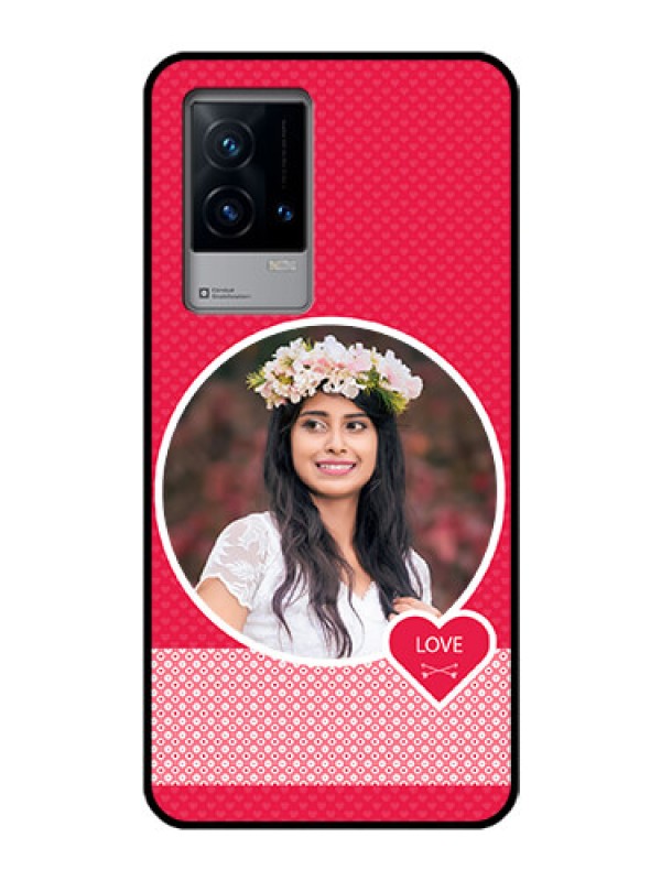 Custom iQOO 9 5G Personalised Glass Phone Case - Pink Pattern Design