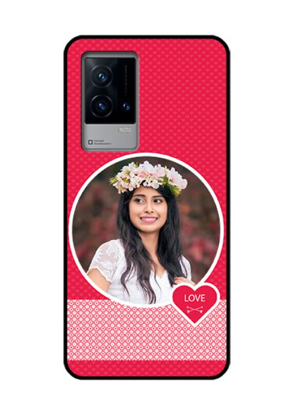 iQOO 9 5G Personalised Glass Phone Case - Pink Pattern Design