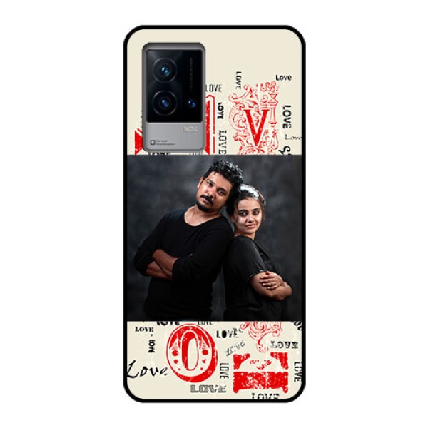 iQOO 9 5G Photo Printing on Glass Case - Trendy Love Design Case