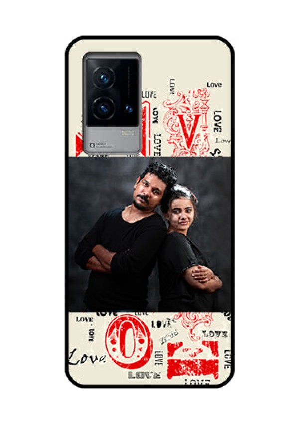 iQOO 9 5G Photo Printing on Glass Case - Trendy Love Design Case