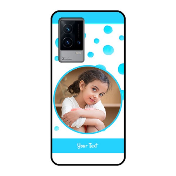 iQOO 9 5G Photo Printing on Glass Case - Blue Bubbles Pattern Design iQOO 9 5G Photo Printing on Glass Case - Blue Bubbles Pattern Design