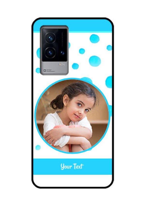 iQOO 9 5G Photo Printing on Glass Case - Blue Bubbles Pattern Design