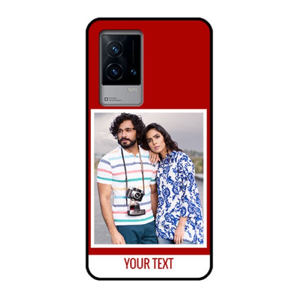 iQOO 9 5G Personalized Glass Phone Case - Simple Red Color Design