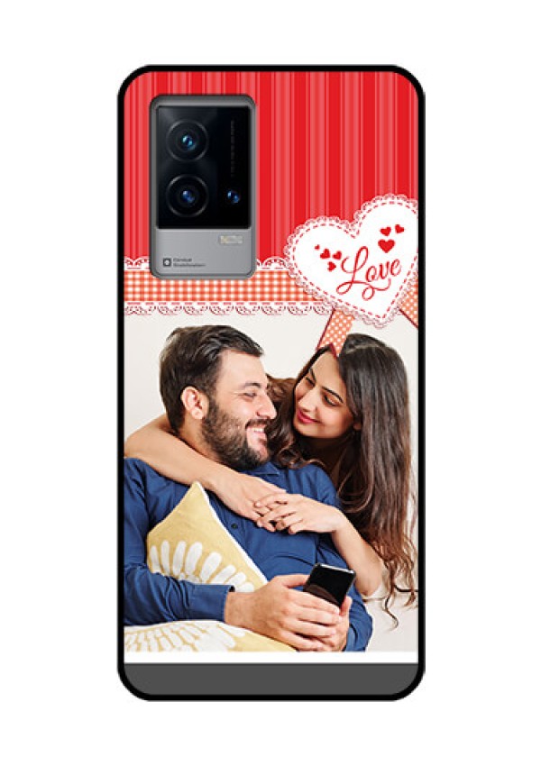 iQOO 9 5G Custom Glass Mobile Case - Red Love Pattern Design
