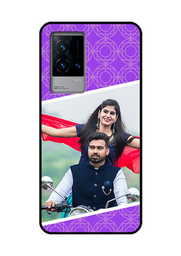 iQOO 9 5G Custom Glass Phone Case - Violet Pattern Design