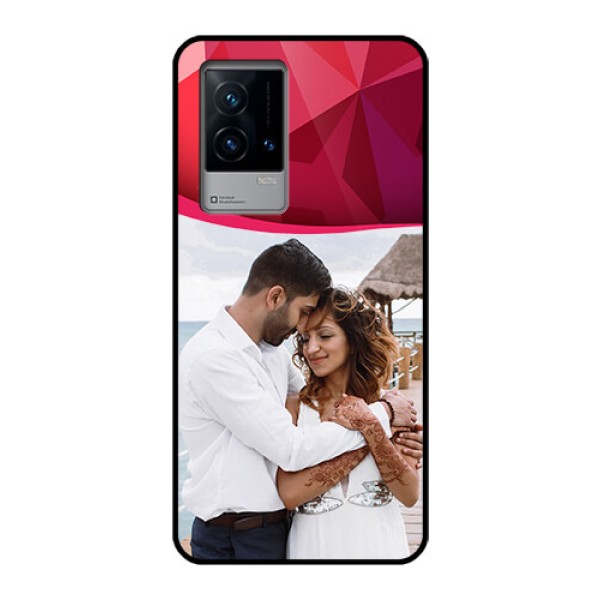 iQOO 9 5G Custom Glass Mobile Case - Red Abstract Design