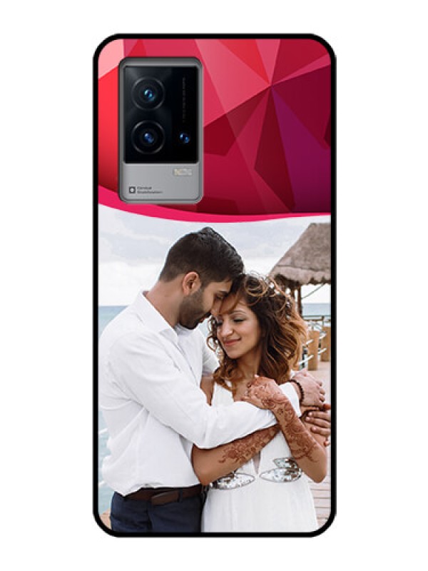Custom iQOO 9 5G Custom Glass Mobile Case - Red Abstract Design