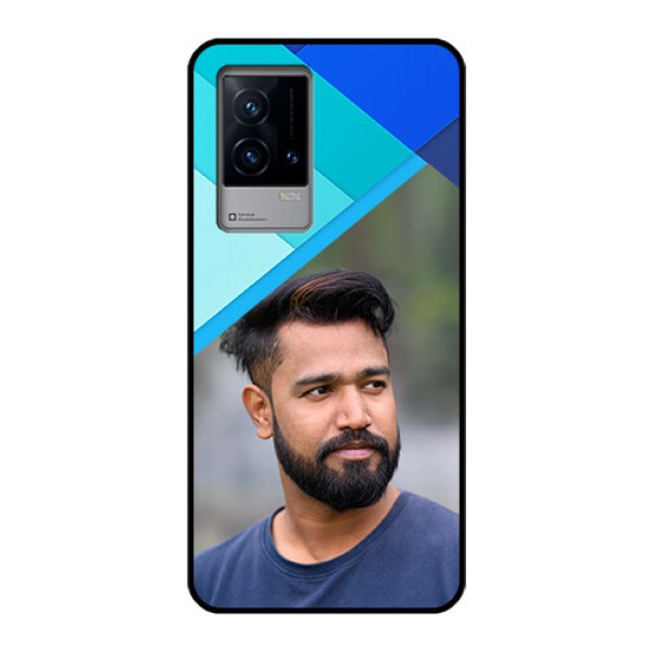 iQOO 9 5G Custom Glass Phone Case - Blue Pattern Design