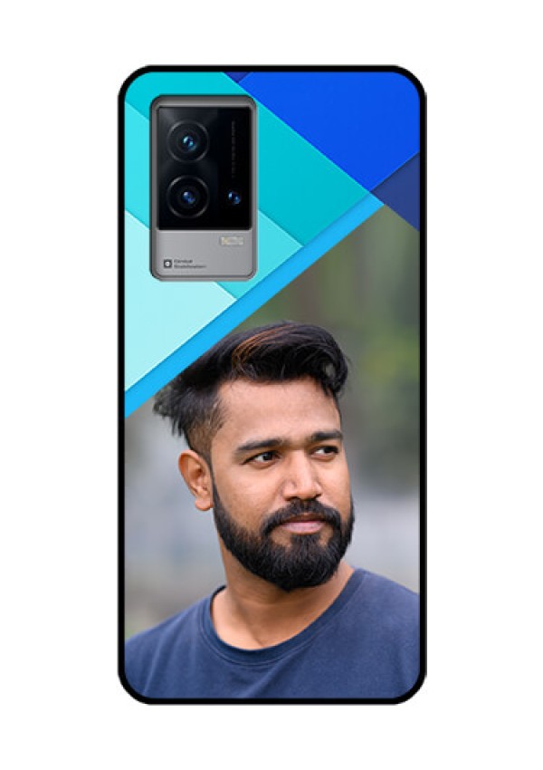 iQOO 9 5G Custom Glass Phone Case - Blue Pattern Design