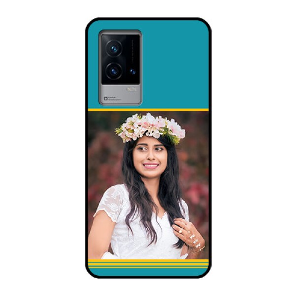 iQOO 9 5G Custom Glass Phone Case - Yellow & Blue Design