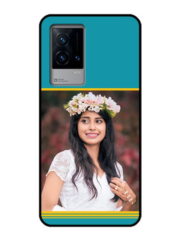 Custom iQOO 9 5G Custom Glass Phone Case - Yellow & Blue Design